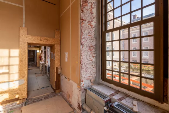 Progress of renovation of Het Loo Palace photographed from the inside out