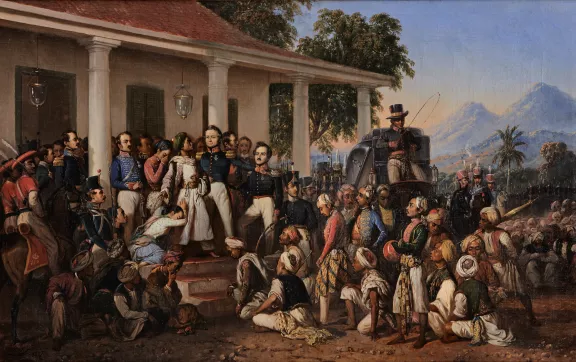 De arrestatie van Diponegoro, Raden Saleh, 1857