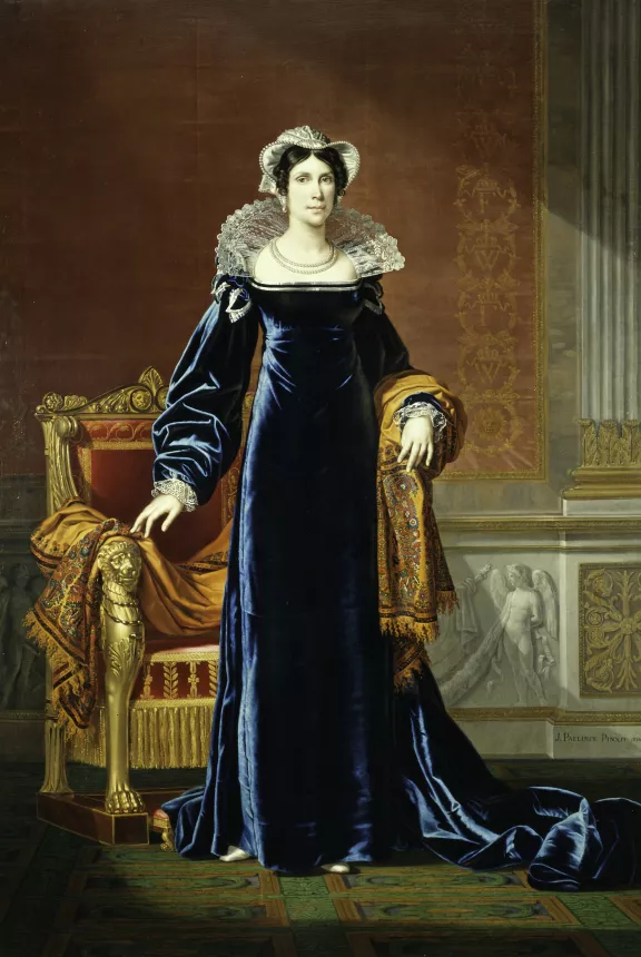 wilhelmina van pruisen in blauw satijnen jurk