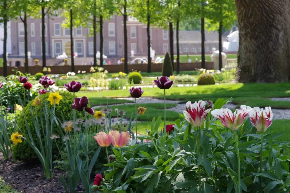 Bloemen in bloei tijdens Pasen op Paleis Het Loo